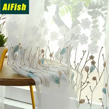 Blue Color Grid Screen Curtain Tulle Embroidery Flowers Suitable For Living Room Bedroom Balcony Tulle Curtain Cortina M044-3
Blue Color Grid Screen Curtain Tulle Embroidery Flowers Suitable For Living Room Bedroom Balcony Tulle Curtain Cortina M044-3
