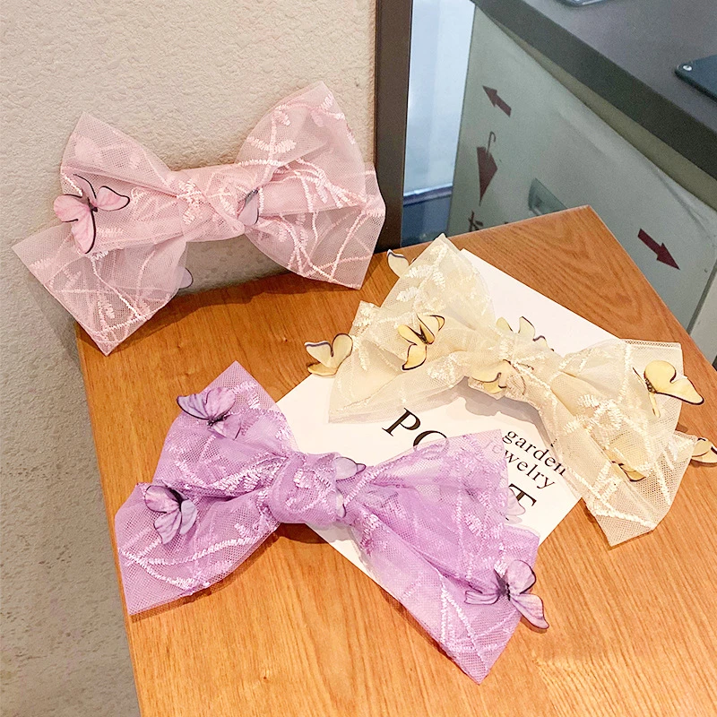 New Fashion Mesh Hair Bows Sweet Cute 3D Hanging Butterfly Hair Clip Princess Spring Clip Hairbow Women Girls Hair Accessories
New Fashion Mesh Hair Bows Sweet Cute 3D Hanging Butterfly Hair Clip Princess Spring Clip Hairbow Women Girls Hair Accessories