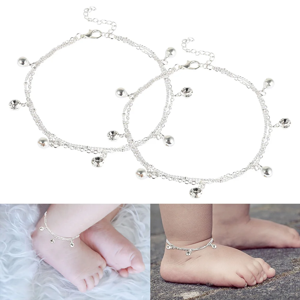 Baby Ankle Bracelet Birthday Bell And White Stone Charm Foot Bracelet Anklets Metal Leg Bracelet For Baby Bracelet Gift
Baby Ankle Bracelet Birthday Bell And White Stone Charm Foot Bracelet Anklets Metal Leg Bracelet For Baby Bracelet Gift