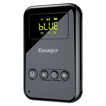 ESSAGER Bluetooth 5.0 o Transmitter Receiver 3.5mm Jack Aux o Wireless Adapter for PC TV Headphone Car
ESSAGER Bluetooth 5.0 o Transmitter Receiver 3.5mm Jack Aux o Wireless Adapter for PC TV Headphone Car