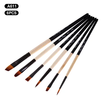 6pcs/set Multipurpose Artist Paint Brushes Set Wooden Handle Nylon Hair Paintbrush for Oil Drawing Painting Art Supplies
6pcs/set Multipurpose Artist Paint Brushes Set Wooden Handle Nylon Hair Paintbrush for Oil Drawing Painting Art Supplies