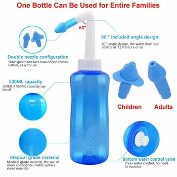 Adults Nasal Rinse nasal washing device 500ML manual valve Allergic Rhinitis Nasal Rinse Pot Nasal Irrigation Cleaning
Adults Nasal Rinse nasal washing device 500ML manual valve Allergic Rhinitis Nasal Rinse Pot Nasal Irrigation Cleaning