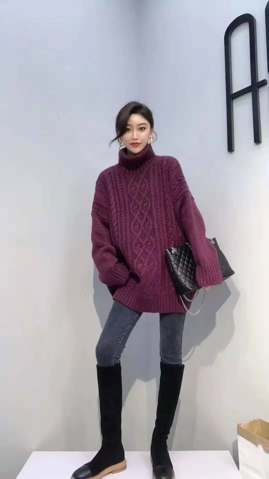 Tabmini Korean-style CHIC Winter Linen Flower Color Pattern High Collar Pullover Sweater Mid-length Knitted Sweater Linen Flower
Tabmini Korean-style CHIC Winter Linen Flower Color Pattern High Collar Pullover Sweater Mid-length Knitted Sweater Linen Flower
