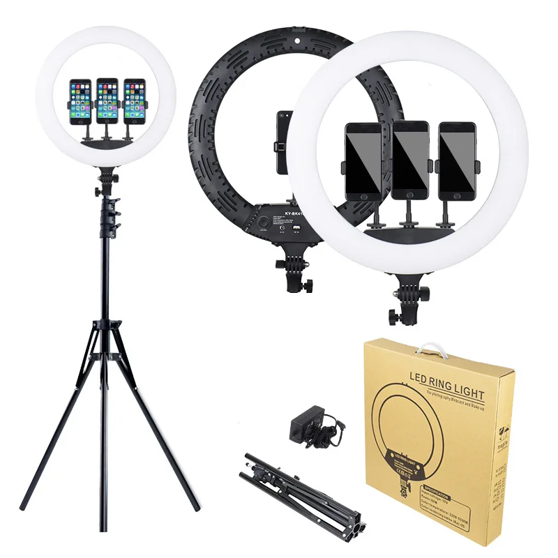 18 Inch Photo Studio lighting LED Ring Light 3200-5600K 65W 416PCS Photography Dimmable Ring Lamp With 2M Stand For Makeup,Video
18 Inch Photo Studio lighting LED Ring Light 3200-5600K 65W 416PCS Photography Dimmable Ring Lamp With 2M Stand For Makeup,Video