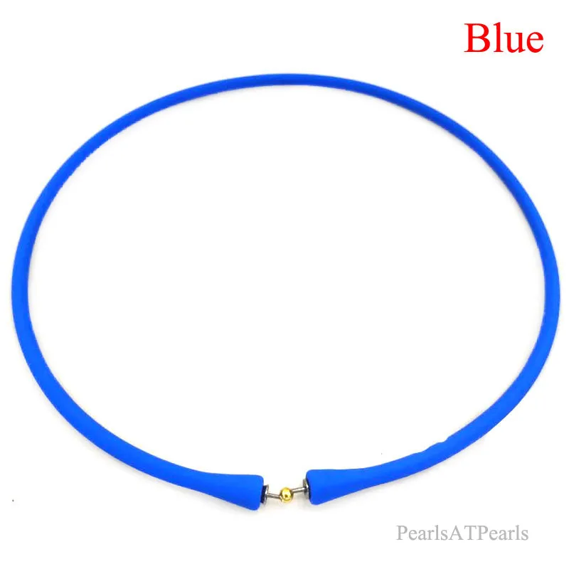 

Wholesale 16 inches Blue Rubber Silicone Cord Band for Custom Necklace