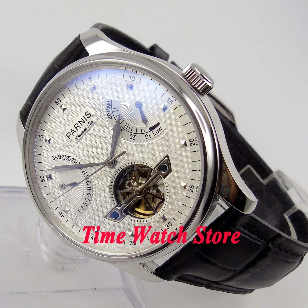 Фото Новинка 2019 мужские часы Parnis с резервным циферблатом заряда 43 мм и автоматическим