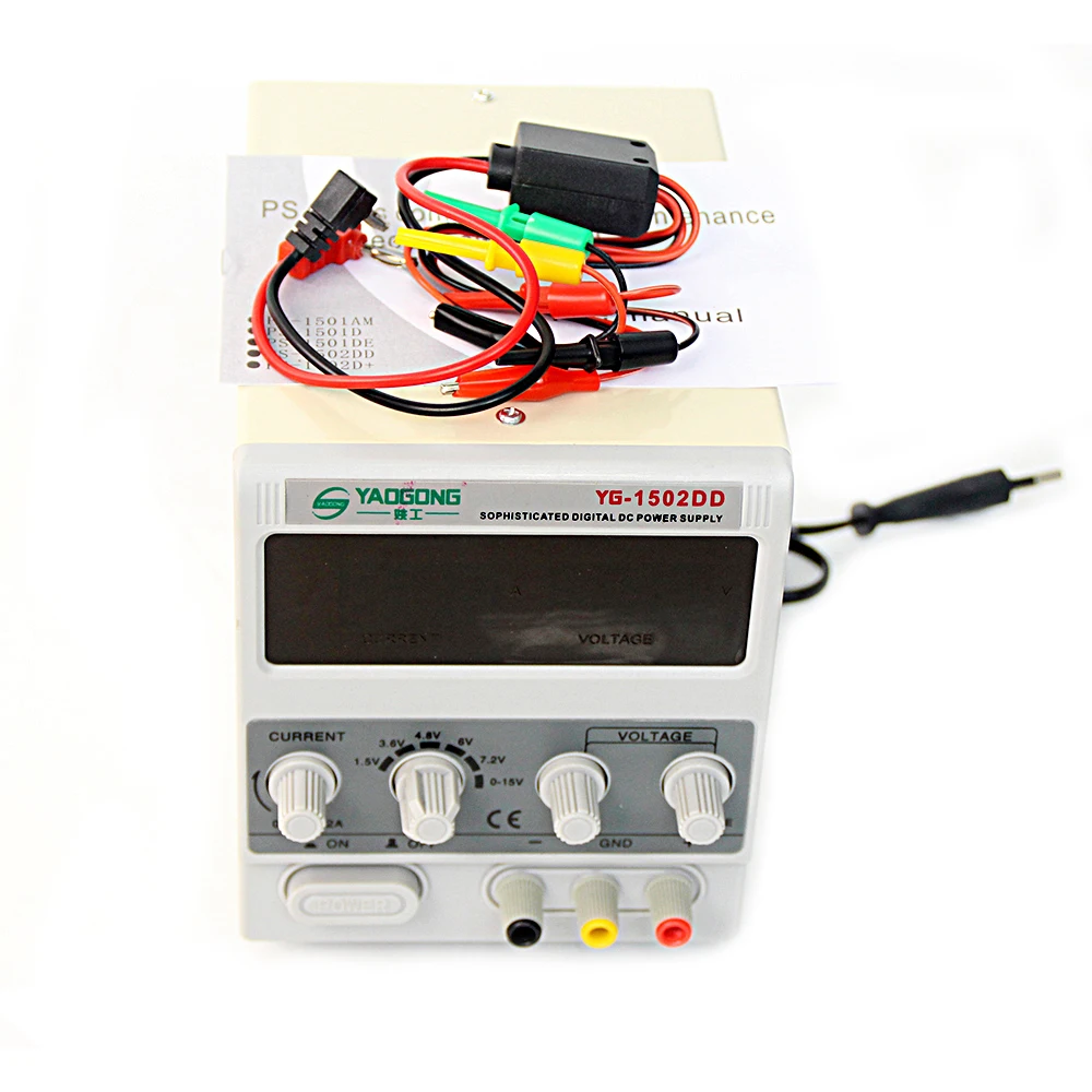 15V 2A DC Regulated Power Supply Multifunctional Adapter Cable Digital Display Electronic Maintenance Ammeter Yaogong 1502DD
15V 2A DC Regulated Power Supply Multifunctional Adapter Cable Digital Display Electronic Maintenance Ammeter Yaogong 1502DD