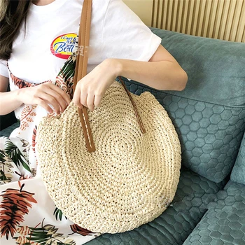 2020 Fresh Pastoral Style Women Casual Large Capacity Solid Round Circular Rattan Wicker Straw Woven Crossbody Beach Bag Basket
2020 Fresh Pastoral Style Women Casual Large Capacity Solid Round Circular Rattan Wicker Straw Woven Crossbody Beach Bag Basket