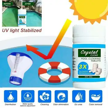 100Pcs Pool Cleaning Effervescent Chlorine Tablets with Dispencer Crystal Clear Cage Disinfect Swimming Pool Foaming Cleaner
100Pcs Pool Cleaning Effervescent Chlorine Tablets with Dispencer Crystal Clear Cage Disinfect Swimming Pool Foaming Cleaner