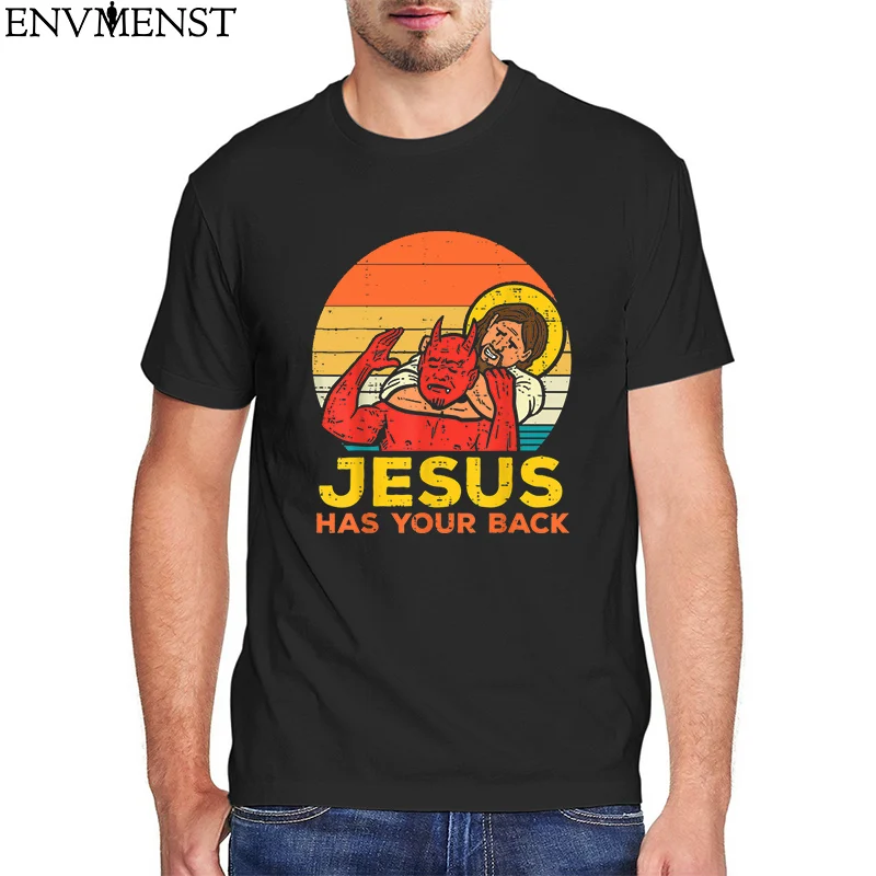 Мужская футболка из 100% хлопка TOP Jesus Has Your Back Джиу-джитсу в стиле ретро, христианская мужская футболка высокого качества, футболка большого размера, мужская уличная одежда
Мужская футболка из 100% хлопка TOP Jesus Has Your Back Джиу-джитсу в стиле ретро, христианская мужская футболка высокого качества, футболка большого размера, мужская уличная одежда