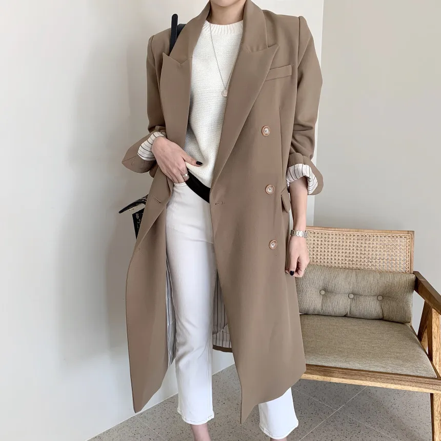 Long Spring Blazer For Office Lady
