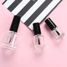 5/7. 5/10ml 빈 매니큐어 유리 병 명확한 휴대용 UV 젤 컨테이너 리필 보관함 스퀘어 라운드 메이크업 튜브 브러시(China)