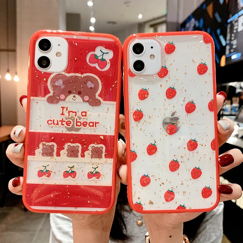 Shining strawberry bear Phone Cases For iphone 11 pro max X XR XS MAX 6 6S Plus 7 8 11 SE 2020 Plus Soft silicon Star back cover
Shining strawberry bear Phone Cases For iphone 11 pro max X XR XS MAX 6 6S Plus 7 8 11 SE 2020 Plus Soft silicon Star back cover