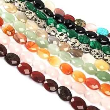 

Natural Stone Oval shape Faceted Beading Agates crystal Scattered beads For jewelry making DIY Necklace Bracelet Accessories