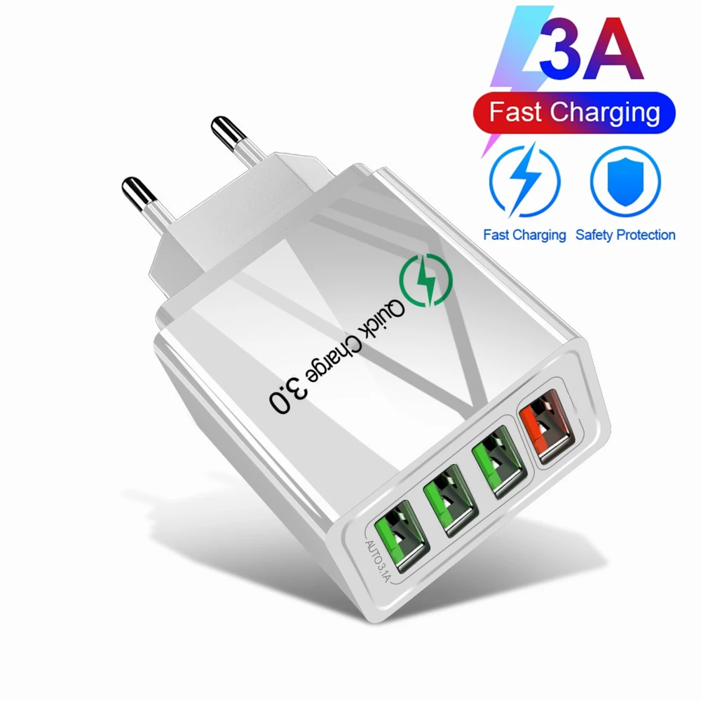USB Charger Quick Charge 3.0 Fast Charger Multi Plug Adapter Wall Mobile Phone Charger For iPhone 11 Samsung Xiaomi Mi Huawei
USB Charger Quick Charge 3.0 Fast Charger Multi Plug Adapter Wall Mobile Phone Charger For iPhone 11 Samsung Xiaomi Mi Huawei