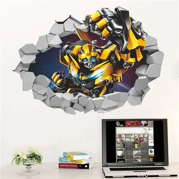 PVC 3D Bumblebee Transformers Decal Removable Break Wall Sticker Kids Room home Decor HOT Kids Nursery Decor Applique
PVC 3D Bumblebee Transformers Decal Removable Break Wall Sticker Kids Room home Decor HOT Kids Nursery Decor Applique