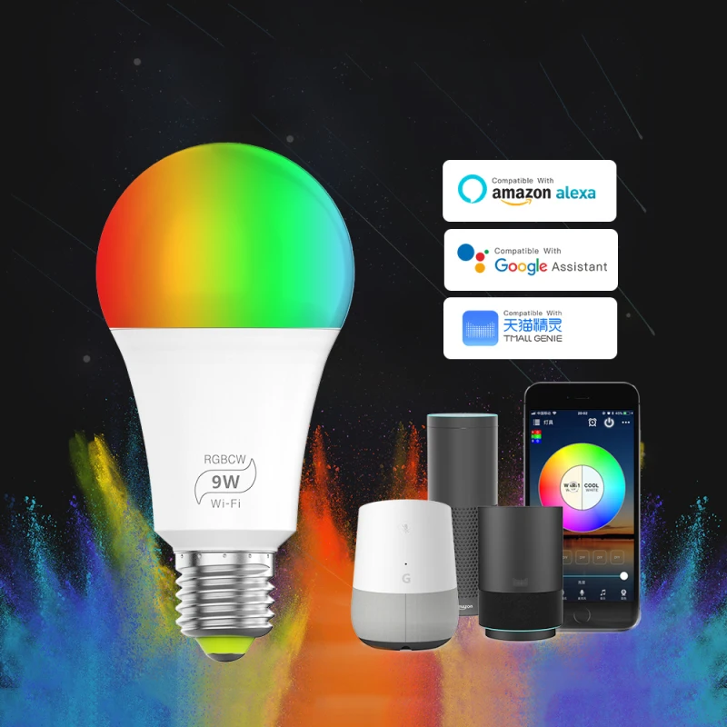 Multifunction E27 Smart Bulb WiFi RGBW 9W Led Dimmable Works With Alexa And Google Home Remote Control By Smartphone Tablet
Multifunction E27 Smart Bulb WiFi RGBW 9W Led Dimmable Works With Alexa And Google Home Remote Control By Smartphone Tablet