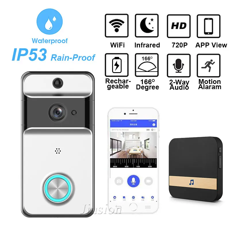M5 WiFi Doorbell Video Intercom IP53 Rain-Proof Night Vision Phone Alarm Monitor Door Bell For IP Home Apartment Security Camera
M5 WiFi Doorbell Video Intercom IP53 Rain-Proof Night Vision Phone Alarm Monitor Door Bell For IP Home Apartment Security Camera