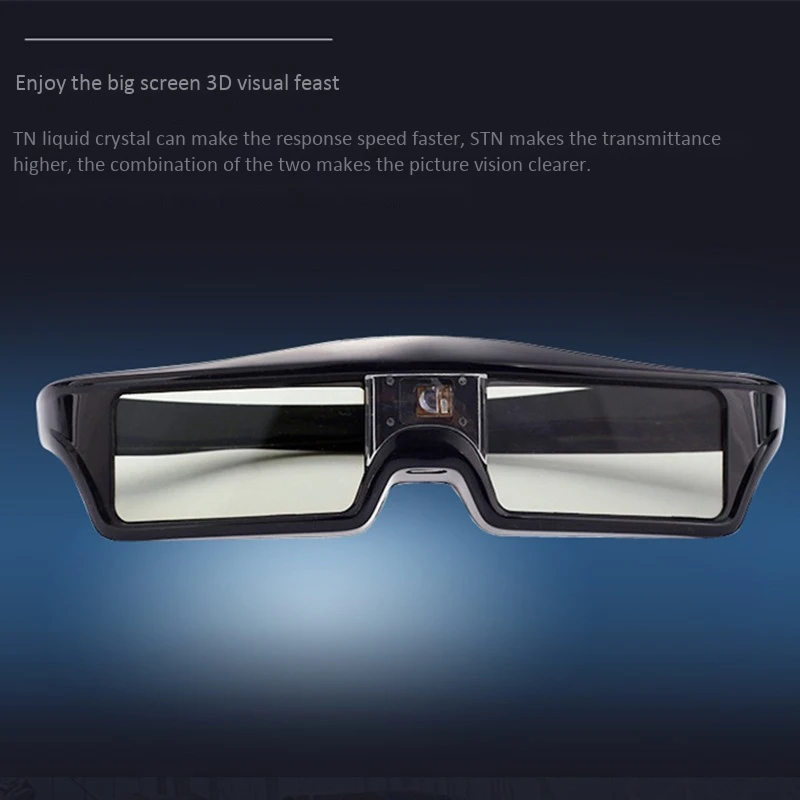 

3D film glasses for laser TV projector DLP-Link active shutter home theater HD stereo movie USB charge head mounted game music