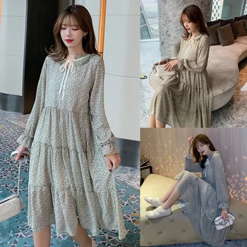 2020 Spring Collar bandage Lace-up Waist Chiffon Dress Floral Print Long-Sleeve Patchwork Dress Beach Dress
2020 Spring Collar bandage Lace-up Waist Chiffon Dress Floral Print Long-Sleeve Patchwork Dress Beach Dress