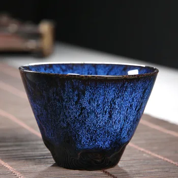 Junyao Glaze Kiln Teacup Ceramic Single Cup Cake Type Large Bamboo-Hat Type Cup Hand-Made Tenmu Teacup
Junyao Glaze Kiln Teacup Ceramic Single Cup Cake Type Large Bamboo-Hat Type Cup Hand-Made Tenmu Teacup