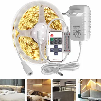 Dimmable Led Strip Light DC12V 2835 Warm White Waterproof Led Strips Diode Tape 5M With RF Remote Control Adapter backlight Lamp
Dimmable Led Strip Light DC12V 2835 Warm White Waterproof Led Strips Diode Tape 5M With RF Remote Control Adapter backlight Lamp