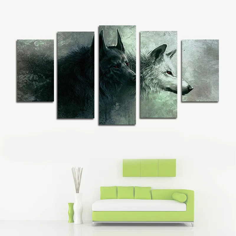 Frameless 5 Joint Black And White Double Wolf Oil Painting Manufacturers Direct Selling Canvas Computer Airbrush Painting Cross
Frameless 5 Joint Black And White Double Wolf Oil Painting Manufacturers Direct Selling Canvas Computer Airbrush Painting Cross