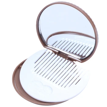 1x Cute Cookie Shaped Design Mirror Makeup Comb Brown 
1x Cute Cookie Shaped Design Mirror Makeup Comb Brown