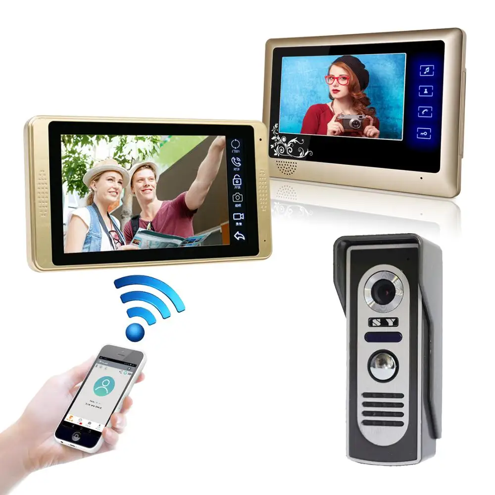 7inch Wired monitor+7inch Wifi Wired monitor Video Doorbell Intercom Entry System with HD 1000TVL Wired Camera picture records
7inch Wired monitor+7inch Wifi Wired monitor Video Doorbell Intercom Entry System with HD 1000TVL Wired Camera picture records
