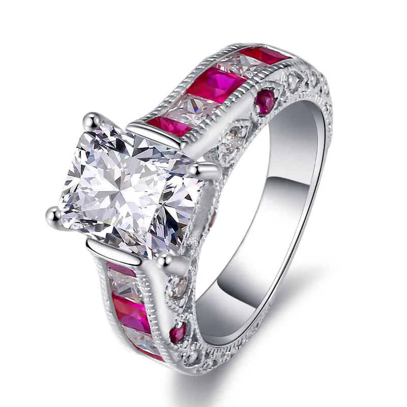 Fashion 925 Silver Color Ring for Women Engagement Wedding Jewelry Charm Zircon Diamond Ring Stone Gemstone Party Christmas Gift 
Fashion 925 Silver Color Ring for Women Engagement Wedding Jewelry Charm Zircon Diamond Ring Stone Gemstone Party Christmas Gift