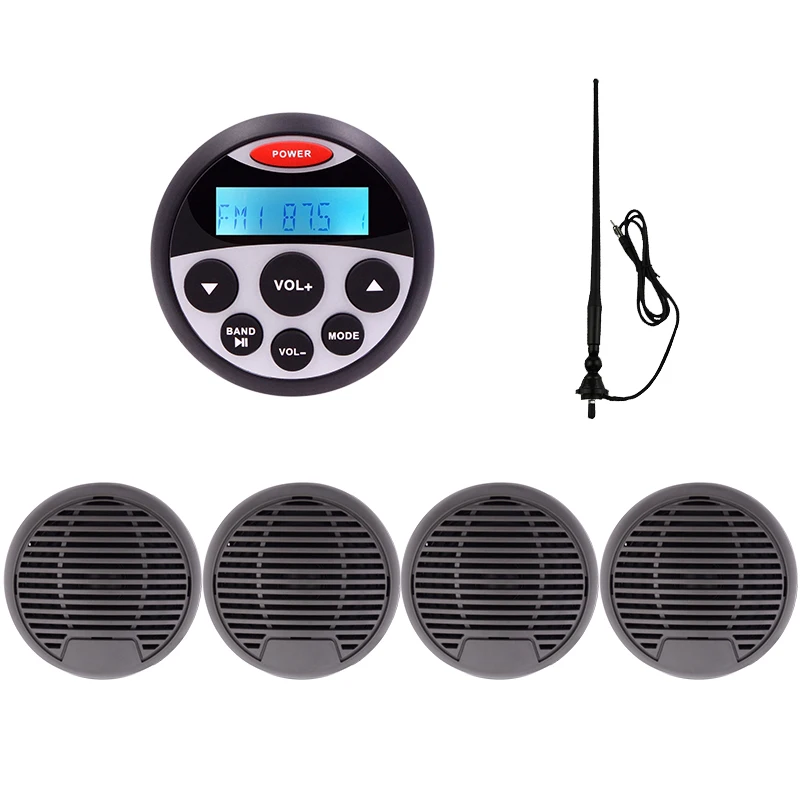 Bluetooth Marine MP3//USB//SD AM//FM Receiver Stereo /& 5.25” Speaker Kit