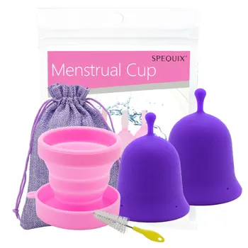 4PC Medical Grade Silicone Feminine Hygiene Menstrual Cup and menstrual cup sterilizer cup with Brush odorless Period cup 
4PC Medical Grade Silicone Feminine Hygiene Menstrual Cup and menstrual cup sterilizer cup with Brush odorless Period cup