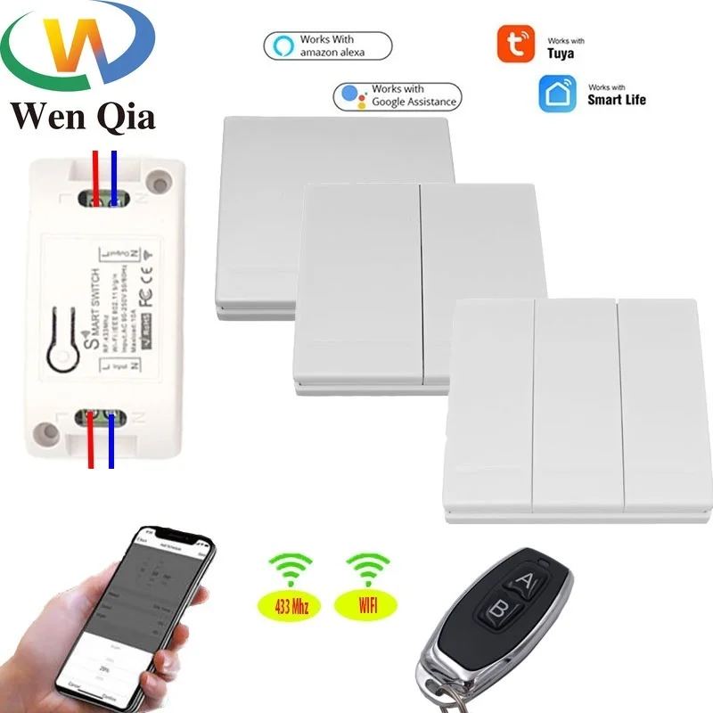 Tuya Smart Life 86 Wall Smart Light Switch 1/2/3 Gang Wireless RF 433Mhz Remote Control AC85-220V Relay Timer Voice Module Alexa
Tuya Smart Life 86 Wall Smart Light Switch 1/2/3 Gang Wireless RF 433Mhz Remote Control AC85-220V Relay Timer Voice Module Alexa