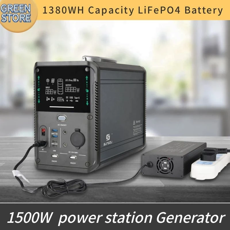 Manufacturer Supplier 1500w Lifep04 Battery Big Capacity Outdoor Portable Solar Power Station
Manufacturer Supplier 1500w Lifep04 Battery Big Capacity Outdoor Portable Solar Power Station