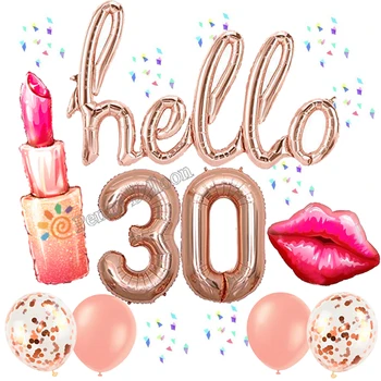 Hello 30 Balloons Lipstick Kiss Balloon 30th Birthday Party Decor 21 30 number Balloons Inflatable Air Globos
Hello 30 Balloons Lipstick Kiss Balloon 30th Birthday Party Decor 21 30 number Balloons Inflatable Air Globos