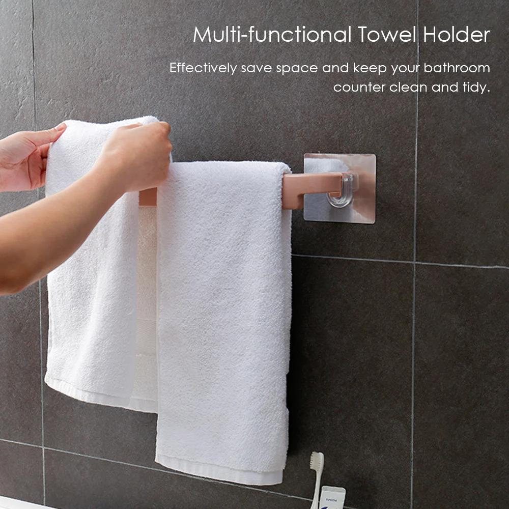 Фото Hot New Towel Hanging Rack Space-saving Hanger Storage Wall-mounted Holder Bathroom Accessories | Обустройство дома