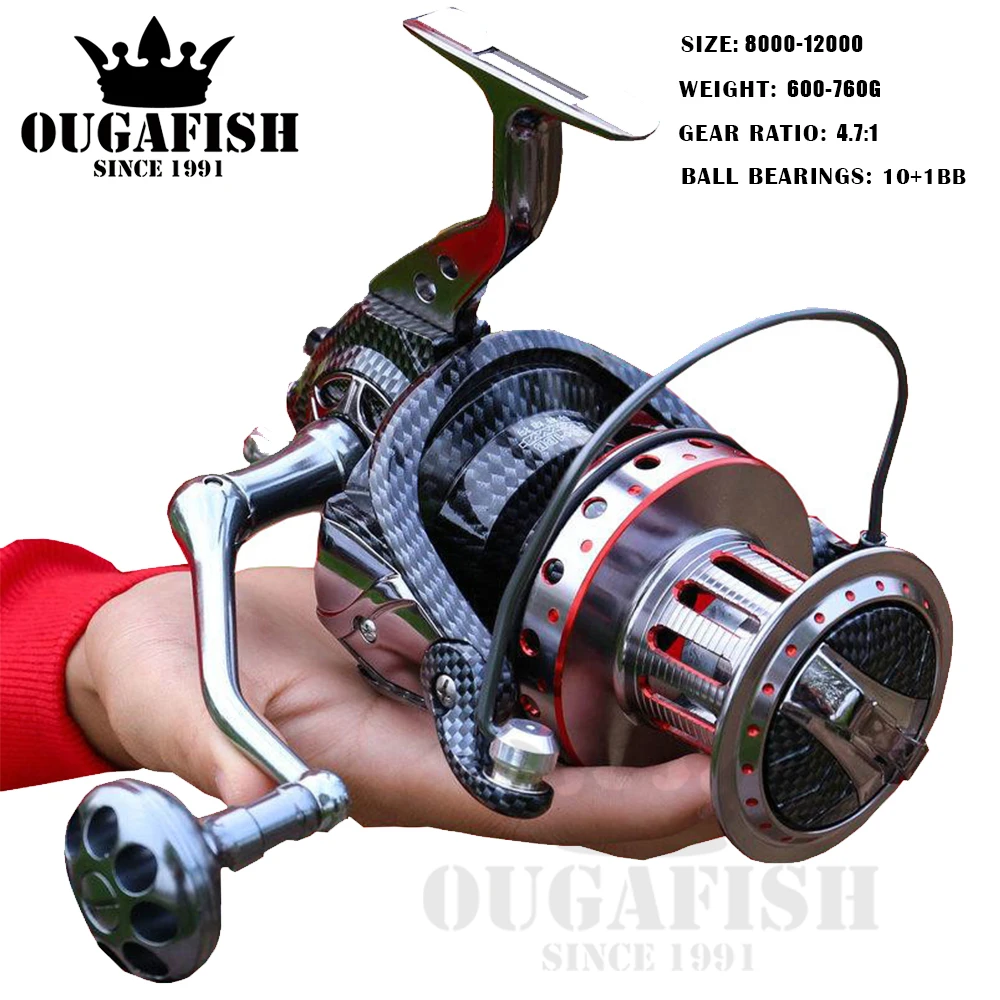 High Quality Fishing Reel 8000-12000 METAL10+1 Ball Bearings Drag 15-25kg Pesca Carp Spinning Reels Molinete Peche Accessories
High Quality Fishing Reel 8000-12000 METAL10+1 Ball Bearings Drag 15-25kg Pesca Carp Spinning Reels Molinete Peche Accessories
