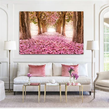 Landscape Pictures Tree Pink Bloom Flowers Canvas Painting with Forest Path for Living Room Bedroom Home Decoration
Landscape Pictures Tree Pink Bloom Flowers Canvas Painting with Forest Path for Living Room Bedroom Home Decoration