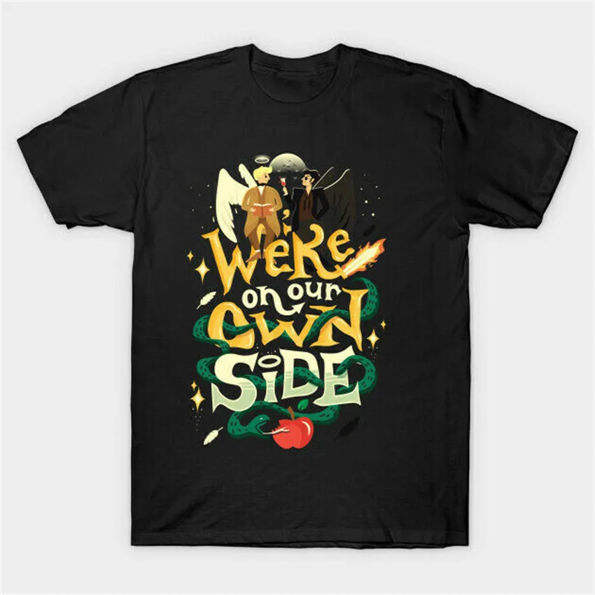 Good Omens Angel Aziraphale Demon Crowley We Are On Our Own Side Black T-Shirt Free Shipping Tee Shirt
Good Omens Angel Aziraphale Demon Crowley We Are On Our Own Side Black T-Shirt Free Shipping Tee Shirt