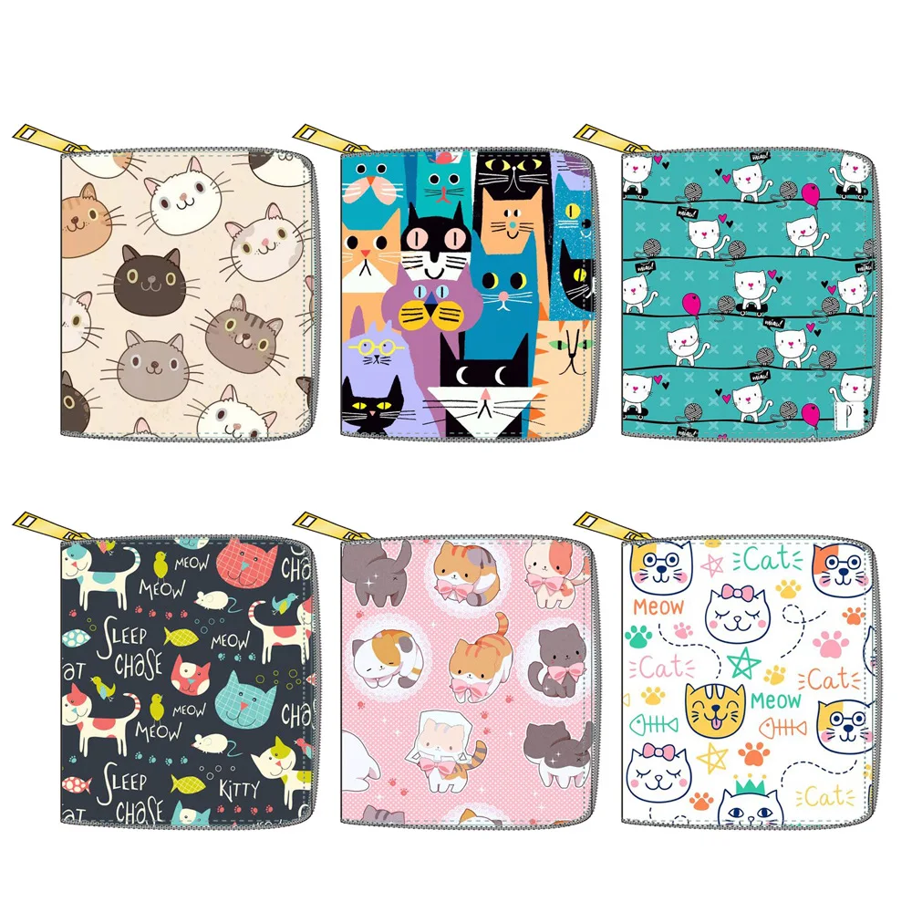 Cartoon Cat Short Zipper Wallet Card Holder Purse for Boy Girl Gift Coin Purse High Quality PU Leather Wallet
Cartoon Cat Short Zipper Wallet Card Holder Purse for Boy Girl Gift Coin Purse High Quality PU Leather Wallet