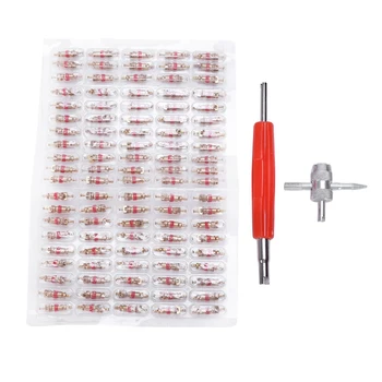 100 Pcs Tire Valve Stem Core Valve Core Removal Tool + Dual Head Valve Core Remover Tool With 4-Way Valve Tool
100 Pcs Tire Valve Stem Core Valve Core Removal Tool + Dual Head Valve Core Remover Tool With 4-Way Valve Tool
