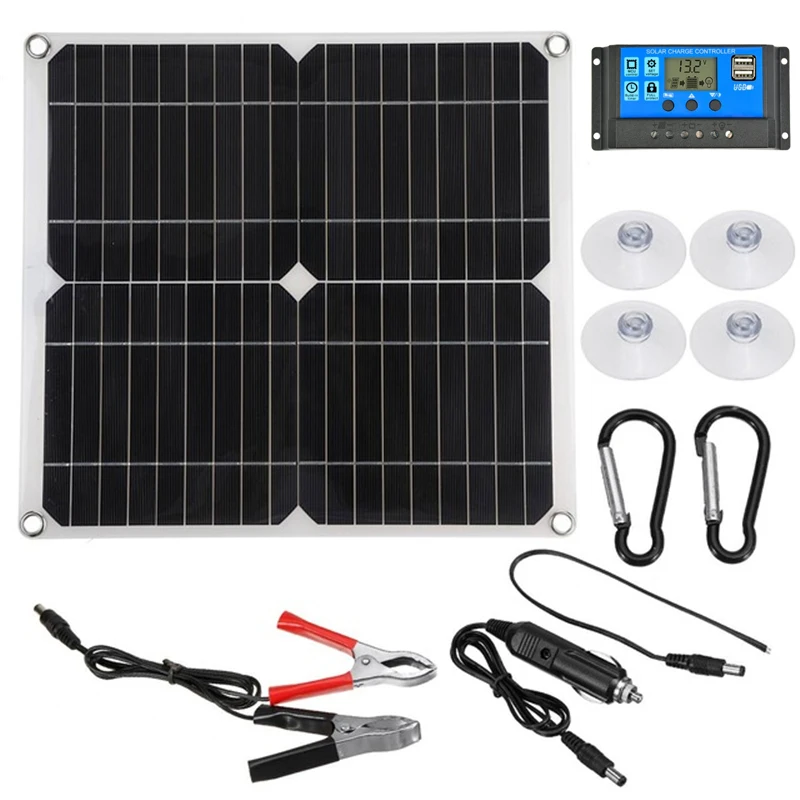 100w Solar Panel Dual 12V/5V USB With 30A Controller Waterproof Solar Cells Poly Solar Cells for Car Yacht RV Battery Charger
100w Solar Panel Dual 12V/5V USB With 30A Controller Waterproof Solar Cells Poly Solar Cells for Car Yacht RV Battery Charger