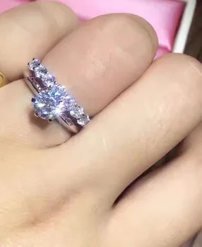 TRS04 NSCD Synthetic Gem Ring set for Women 1CT/2CT/3CT 925 Sterling Silver White Gold Color Engagement Wedding set
TRS04 NSCD Synthetic Gem Ring set for Women 1CT/2CT/3CT 925 Sterling Silver White Gold Color Engagement Wedding set