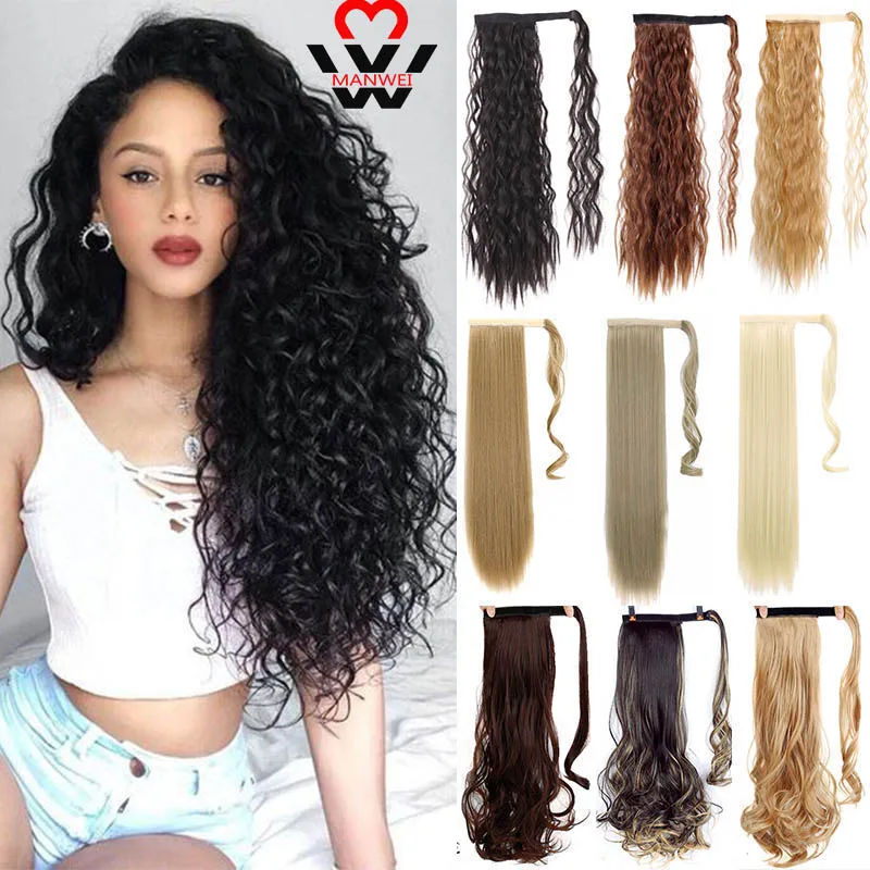 MANWEI 24 Curl Ponytail Wrap Around Clip In Ponytail Hair Extension Heat Resistant Synthetic Natural Curl Pony Tail Fake Hair
MANWEI 24 Curl Ponytail Wrap Around Clip In Ponytail Hair Extension Heat Resistant Synthetic Natural Curl Pony Tail Fake Hair