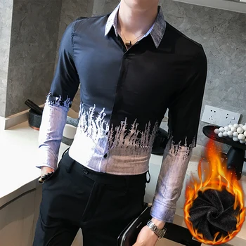 New Winter Warm Shirt Men Casual Slim Fit Shirts Men Dress Top Designer Print Mens Business Streetwear Social Shirts Camisa 
New Winter Warm Shirt Men Casual Slim Fit Shirts Men Dress Top Designer Print Mens Business Streetwear Social Shirts Camisa
