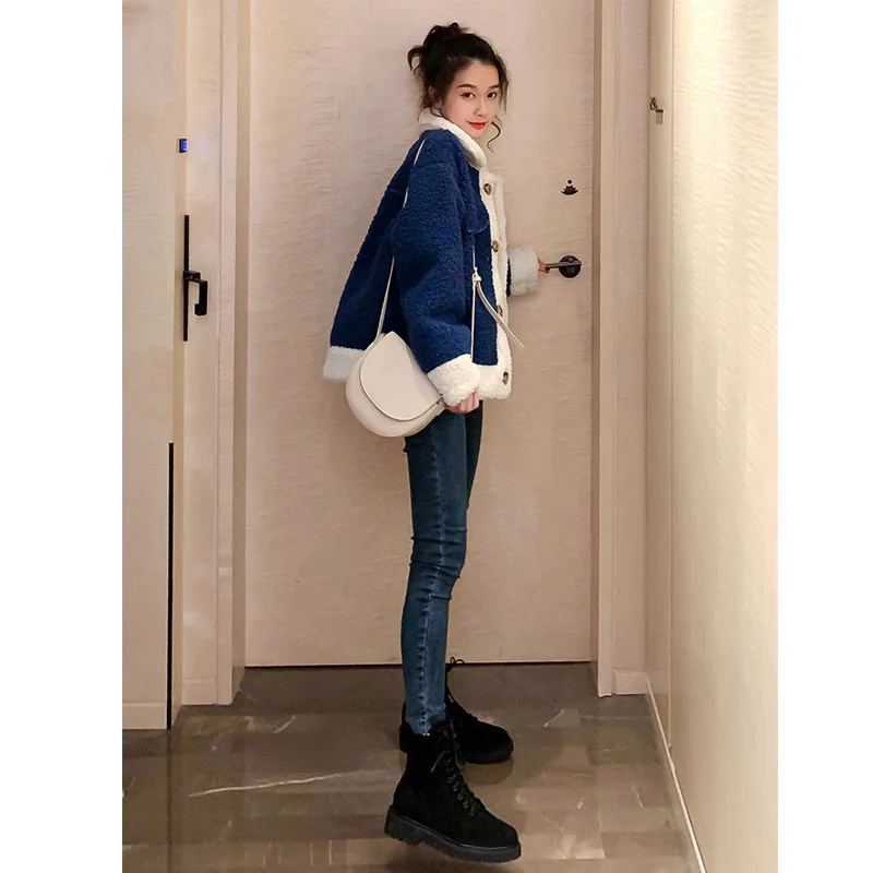 Hot Selling Lambs Wool Online Celebrity Short Jacket Women's 2019 Autumn And Winter New Style Korean-style Thick Loose-Fit Versa
Hot Selling Lambs Wool Online Celebrity Short Jacket Women's 2019 Autumn And Winter New Style Korean-style Thick Loose-Fit Versa