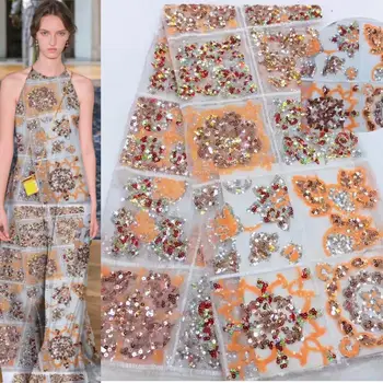 African Milk Silk Lace Fabric With Sequin Embroidered Nigerian French Lace Fabric Peach Gold High Quality 2019 Silk Lace Fabric
African Milk Silk Lace Fabric With Sequin Embroidered Nigerian French Lace Fabric Peach Gold High Quality 2019 Silk Lace Fabric