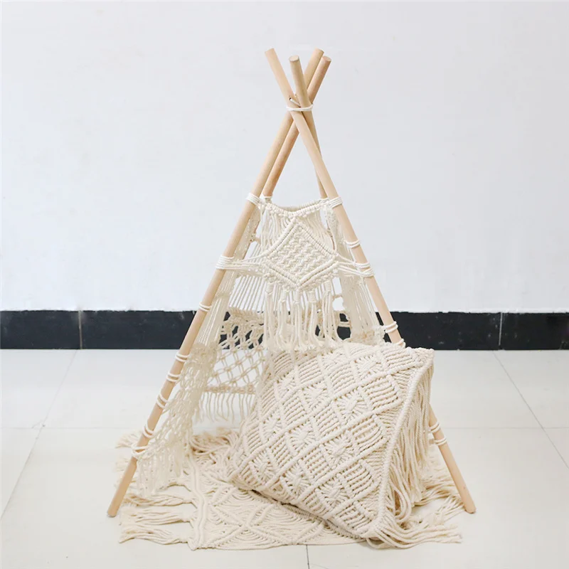 Macrame Geometric Cushion Cover - Boho Tassel Pillowcase 45x45cm 19 H2c9a93a834d4491a9a5b7d2c76ebd448d