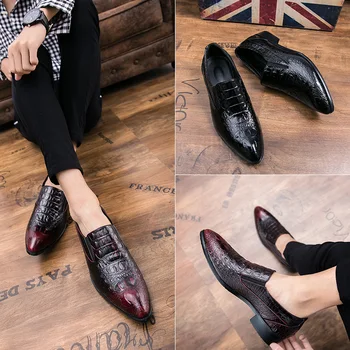 Men's Leather Shoes Fashion Man Pointed Toe Formal Wedding Shoes Male Flats Dress Shoes
Men's Leather Shoes Fashion Man Pointed Toe Formal Wedding Shoes Male Flats Dress Shoes