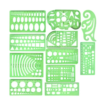11 Pieces Geometric Drawings Templates Plastic Clear Green Plastic Rulers with 1 Pack Poly Zipper Envelopes for Studying, Design
11 Pieces Geometric Drawings Templates Plastic Clear Green Plastic Rulers with 1 Pack Poly Zipper Envelopes for Studying, Design